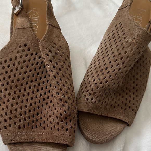 Franco Sarto Perforated Brown Sandals - Picture 2 of 4